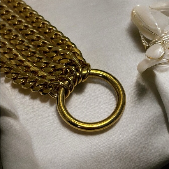 Gold Tone Thick Link Layered Toggle Bracelet 8” - Picture 5 of 5